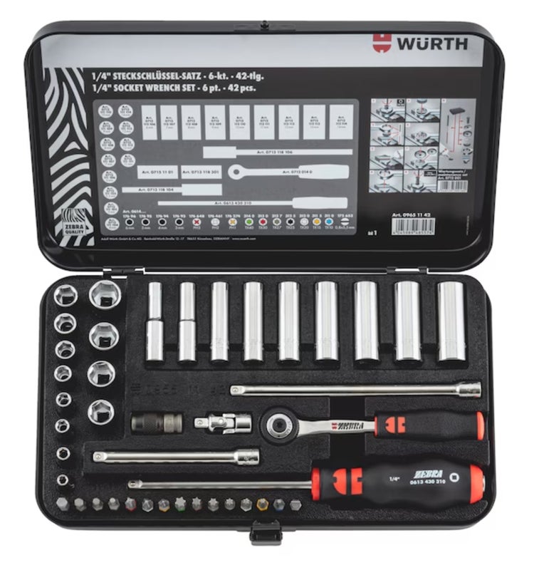 1/4" hylsysarja 42 osaa